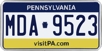 PA license plate MDA9523