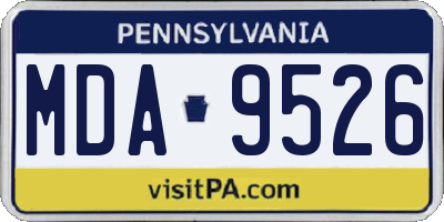 PA license plate MDA9526