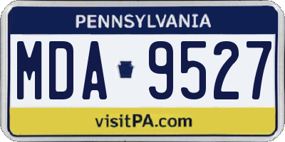 PA license plate MDA9527
