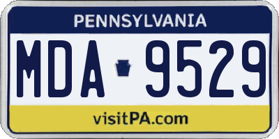 PA license plate MDA9529
