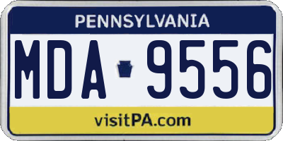 PA license plate MDA9556