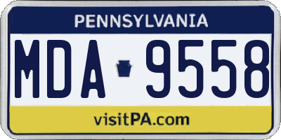 PA license plate MDA9558