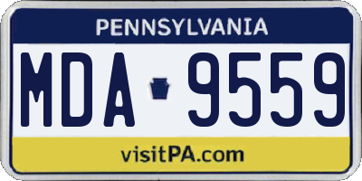 PA license plate MDA9559