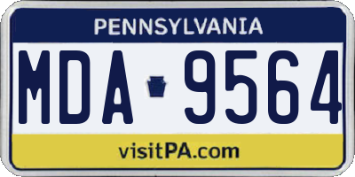PA license plate MDA9564