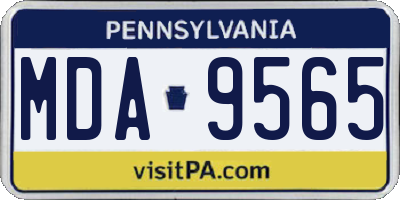 PA license plate MDA9565