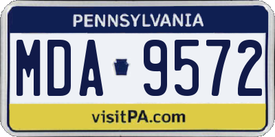 PA license plate MDA9572