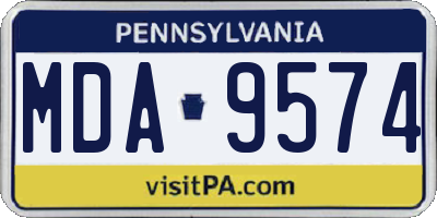 PA license plate MDA9574