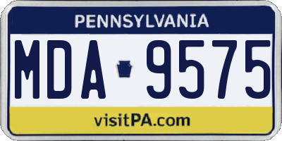 PA license plate MDA9575
