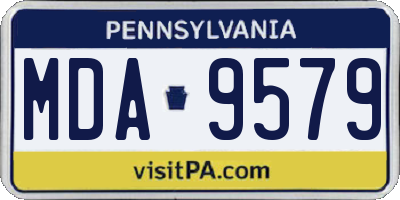 PA license plate MDA9579