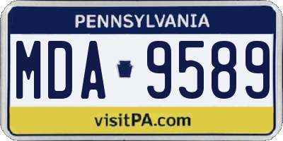 PA license plate MDA9589