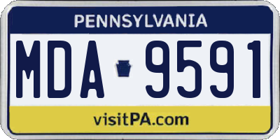 PA license plate MDA9591