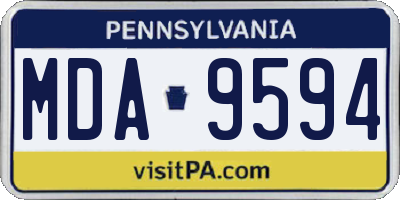 PA license plate MDA9594