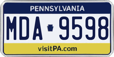PA license plate MDA9598