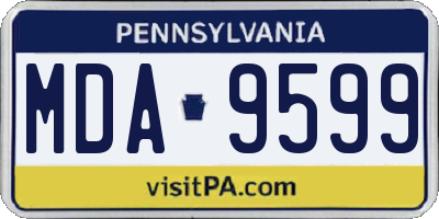 PA license plate MDA9599
