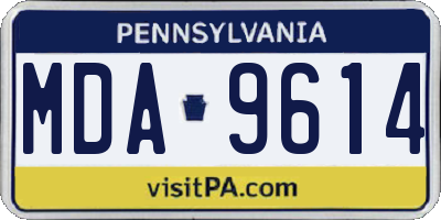 PA license plate MDA9614