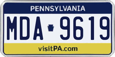 PA license plate MDA9619