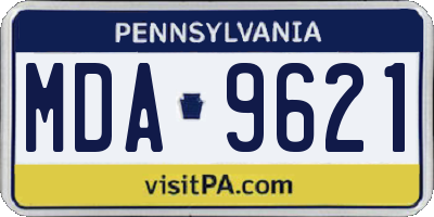 PA license plate MDA9621