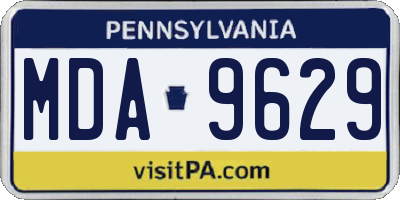 PA license plate MDA9629