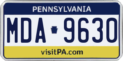PA license plate MDA9630