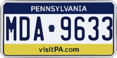 PA license plate MDA9633