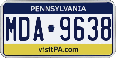 PA license plate MDA9638
