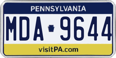 PA license plate MDA9644