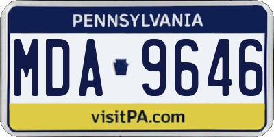 PA license plate MDA9646