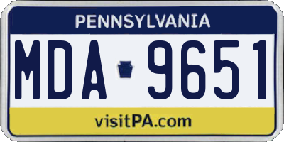 PA license plate MDA9651