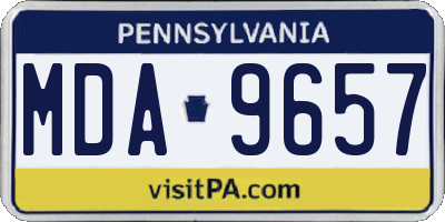 PA license plate MDA9657