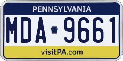 PA license plate MDA9661