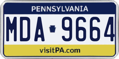 PA license plate MDA9664