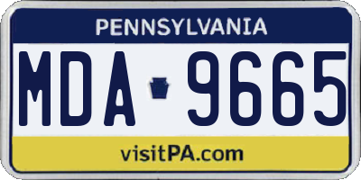 PA license plate MDA9665