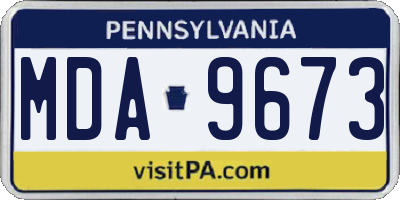 PA license plate MDA9673