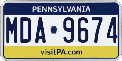 PA license plate MDA9674