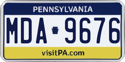 PA license plate MDA9676