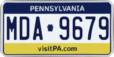 PA license plate MDA9679