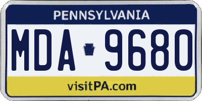 PA license plate MDA9680