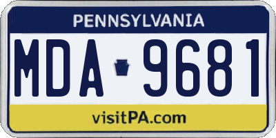 PA license plate MDA9681