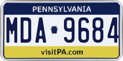 PA license plate MDA9684