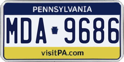 PA license plate MDA9686