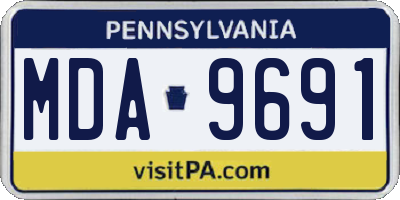 PA license plate MDA9691