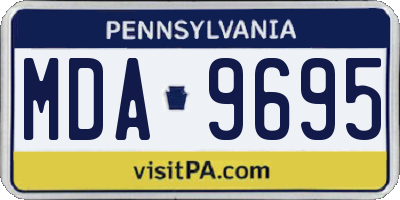 PA license plate MDA9695