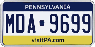 PA license plate MDA9699