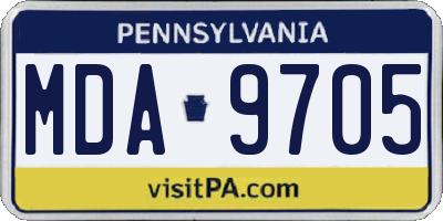 PA license plate MDA9705