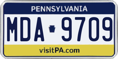 PA license plate MDA9709