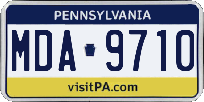 PA license plate MDA9710