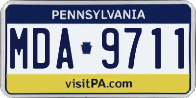 PA license plate MDA9711