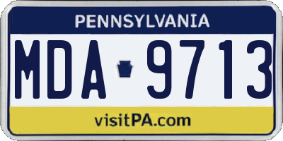PA license plate MDA9713