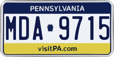 PA license plate MDA9715