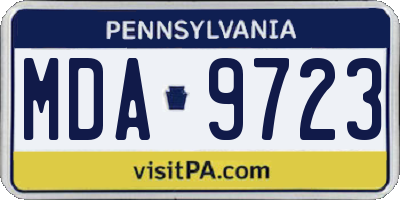 PA license plate MDA9723